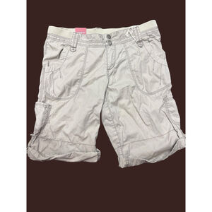 Mossimo Size 7 Beige Cargo Shorts  Utility 14” Inseam Relaxed New